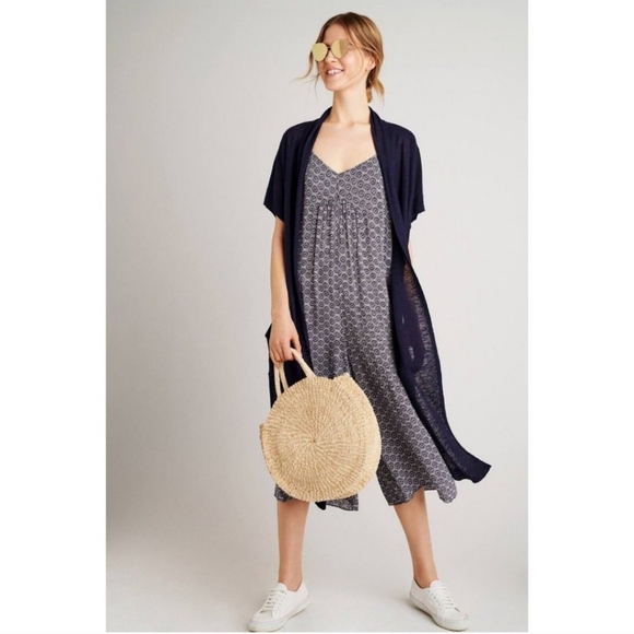 Anthropologie Floreat Navy-White Wide Leg Jumpsuit. Like New! - Picture 15 of 16